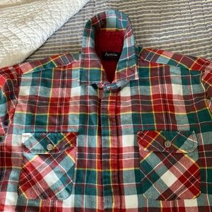 Vintage Arrow Patch Pocket Plaid shirt Large